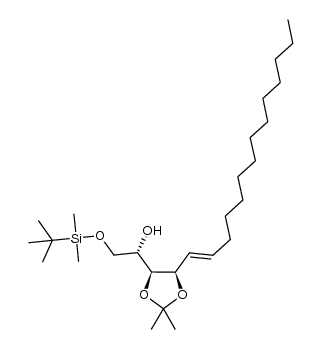 (2S)-2-(tert-butyldimethylsilyloxy)-1-((4S,5S)-2,2-dimethyl-5-((E)-tetradec-1-enyl)-1,3-dioxolan-4-yl)ethanol Structure