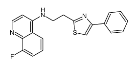 8-fluoro-N-[2-(4-phenyl-1,3-thiazol-2-yl)ethyl]quinolin-4-amine结构式