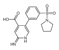 2-amino-5-(3-pyrrolidin-1-ylsulfonylphenyl)pyridine-4-carboxylic acid结构式