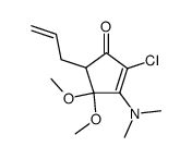 2-chloro-3-N,N-dimethylamino-4,4-dimethoxy-5-allyl-2-cyclopenten-1-one结构式