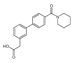 (3-{4-[(piperidin-1-yl)carbonyl]phenyl}phenyl)acetic acid结构式