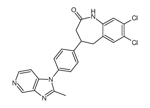 7,8-dichloro-4-<4-(methylimidazo<4,5-c>pyrid-1-yl)phenyl>-2,3,4,5-tetrahydro-1H-1-benzazepin-2-one结构式