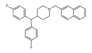 4-[bis(4-fluorophenyl)methyl]-1-(naphthalen-2-ylmethyl)piperidine结构式