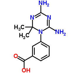 3-(4,6-DIAMINO-2,2-DIMETHYL-2H-[1,3,5]TRIAZIN-1-YL)-BENZOIC ACID结构式