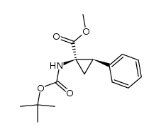 (1R,2R)-methyl 1-((tert-butoxycarbonyl)amino)-2-phenylcyclopropanecarboxylate结构式