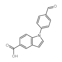 1-(4-Formyl-phenyl)-1H-indole-5-carboxylic acid结构式