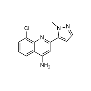 8-氯-2-(1-甲基-1H-吡唑-5-基)喹啉-4-胺结构式