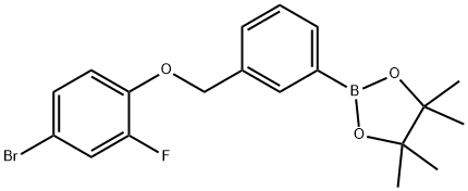 2-{3-[(4-bromo-2-fluorophenoxy)methyl]phenyl}-4,4,5,5-tetramethyl-1,3,2-dioxaborolane Structure