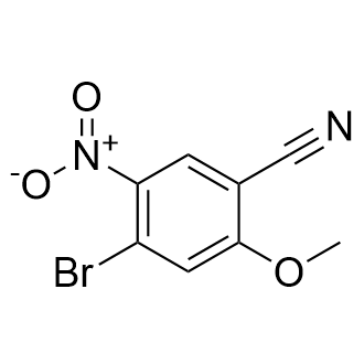 4-溴-2-甲氧基-5-硝基苄腈结构式