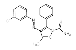 1H-Pyrazole-1-carbothioamide,4-[2-(3-chlorophenyl)diazenyl]-3-methyl-5-phenyl- picture