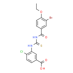 3-[[[(3-BROMO-4-ETHOXYBENZOYL)AMINO]THIOXOMETHYL]AMINO]-4-CHLORO-BENZOIC ACID结构式