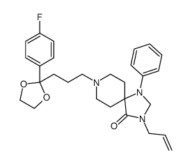 8-[3-[2-(4-fluorophenyl)-1,3-dioxolan-2-yl]propyl]-1-phenyl-3-prop-2-enyl-1,3,8-triazaspiro[4.5]decan-4-one结构式
