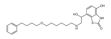 4-hydroxy-7-(1-hydroxy-2-{[6-(4-phenylbutoxy)hexyl]amino}ethyl)-1,3-benzothiazol-2(3H)-one结构式