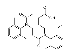 N-(N-Acetyl-3-(2,6-dimethylanilino)propionyl)-4-(2-ethyl-6-methylanili no)butyric acid Structure