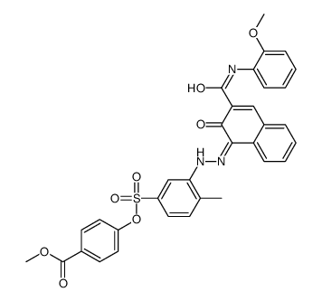 methyl 4-[[[3-[[2-hydroxy-3-[[(2-methoxyphenyl)amino]carbonyl]-1-naphthyl]azo]-4-methylphenyl]sulphonyl]oxy]benzoate Structure