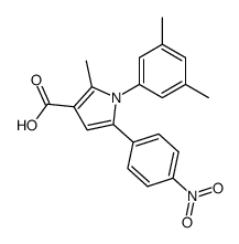 1-(3,5-dimethyl-phenyl)-2-methyl-5-(4-nitro-phenyl)-pyrrole-3-carboxylic acid结构式