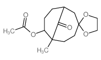 (6'-methyl-10'-oxospiro[1,3-dioxolane-2,3'-bicyclo[4.3.1]decane]-7'-yl) acetate Structure