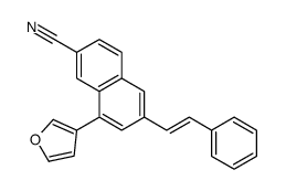 8-(furan-3-yl)-6-(2-phenylethenyl)naphthalene-2-carbonitrile Structure