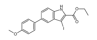 ethyl 3-iodo-5-(4-methoxyphenyl)-1H-indole-2-carboxylate Structure