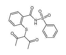 [2-(1-acetyl-2-oxo-propylsulfanyl)-benzoyl]-benzenesulfonyl-amine Structure