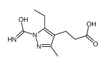 3-(1-carbamoyl-5-ethyl-3-methylpyrazol-4-yl)propanoic acid结构式