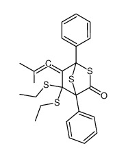 5,5-Bis(ethylthio)-6-(2-methyl-1-propenyliden)-1,4-diphenyl-2,7-dithiabicyclo<2.2.1>heptan-3-on结构式