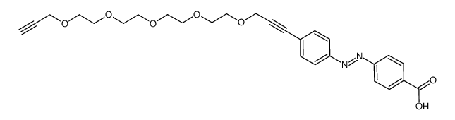 (E)-4-((4-(4,7,10,13,16-pentaoxanonadeca-1,18-diynyl)phenyl)diazenyl)benzoic acid Structure