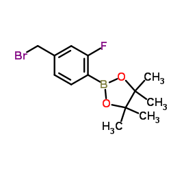 2-(4-(溴甲基)-2-氟苯基)-4,4,5,5-四甲基-1,3,2-二氧硼杂环戊烷图片