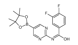 3,4-difluoro-N-[5-(4,4,5,5-tetramethyl-1,3,2-dioxaborolan-2-yl)pyrimidin-2-yl]benzamide结构式