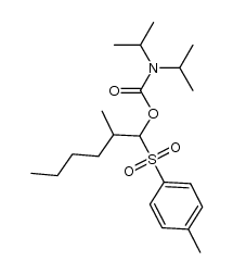 2-methyl-1-tosylhexyl N,N-diisopropylcarbamate结构式