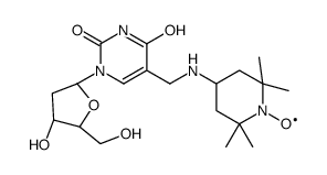 5-(((2,2,6,6-tetramethyl-1-oxy-4-piperidyl)amino)methyl)-2'-deoxyuridine structure