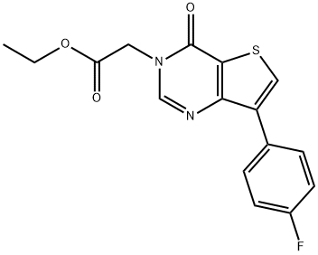 ethyl 2-[7-(4-fluorophenyl)-4-oxo-3H,4H-thieno[3,2-d]pyrimidin-3-yl]acetate结构式