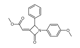 (E)-methyl [1-(4-methoxyphenyl)-2-oxo-4-phenylazetidin-3-ylidene]acetate Structure