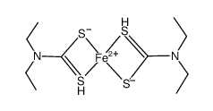 Iron(2+) bis(diethylcarbamodithioate) structure