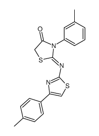 3-m-tolyl-2-(4-p-tolyl-thiazol-2-ylimino)-thiazolidin-4-one结构式