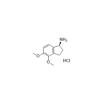 (S)-4,5-二甲氧基-2,3-二氢-1H-茚-1-胺盐酸盐结构式