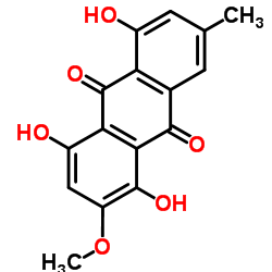 1,4,8-三羟基-6-甲基-3-甲氧基-9,10-蒽醌结构式