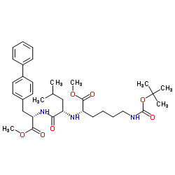 L-Alanine, 3-[1,1-biphenyl]-4-yl-N-[N-[5-[[(1,1-dimethylethoxy)carbonyl]amino]-1-(methoxycarbonyl)pentyl]-L-leucyl]-, methyl ester, (S)- (9CI)结构式