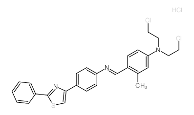 N,N-bis(2-chloroethyl)-3-methyl-4-[[4-(2-phenyl-1,3-thiazol-4-yl)phenyl]iminomethyl]aniline Structure