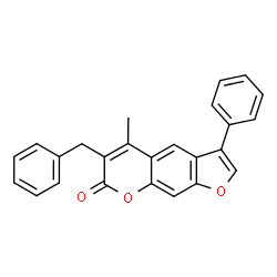 6-Benzyl-5-methyl-3-phenyl-7H-furo[3,2-g]chromen-7-one结构式