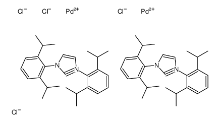 Dichloro(di-μ-chloro)bis[1,3-bis(2,6-di-i-propylphenyl)imidazol-2-ylidene]dipalladium(II) Structure