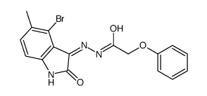 N'-(4-bromo-5-methyl-2-oxoindol-3-yl)-2-phenoxyacetohydrazide结构式