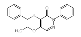 3(2H)-Pyridazinone,5-ethoxy-2-phenyl-4-[(phenylmethyl)thio]- Structure