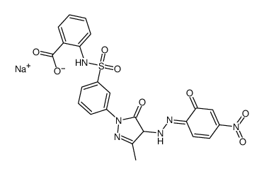 sodium 2-[[[3-[4,5-dihydro-4-[(2-hydroxy-4-nitrophenyl)azo]-3-methyl-5-oxo-1H-pyrazol-1-yl]phenyl]sulphonyl]amino]benzoate picture