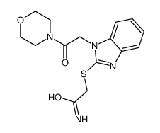 Acetamide, 2-[[1-[2-(4-morpholinyl)-2-oxoethyl]-1H-benzimidazol-2-yl]thio]- (9CI) structure