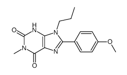 8-(4-methoxy-phenyl)-1-methyl-9-propyl-3,9-dihydro-purine-2,6-dione结构式