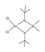 1,3-di-tert-butyl-2,2-dimethyl-4,4-dichloro-1,3,2,4-diazastannetidine结构式