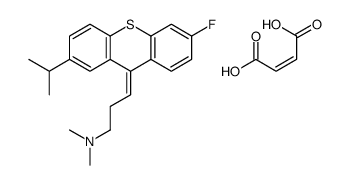 (E)-but-2-enedioic acid,(3E)-3-(6-fluoro-2-propan-2-ylthioxanthen-9-ylidene)-N,N-dimethylpropan-1-amine Structure