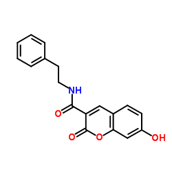 7-Hydroxy-2-oxo-N-(2-phenylethyl)-2H-chromene-3-carboxamide结构式