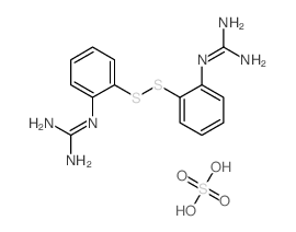 2-[2-[2-(diaminomethylideneamino)phenyl]disulfanylphenyl]guanidine; sulfuric acid结构式